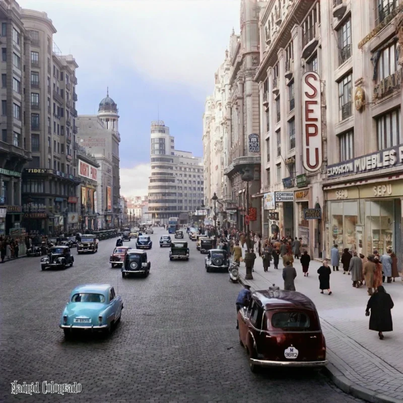 La Gran Vía en 1955