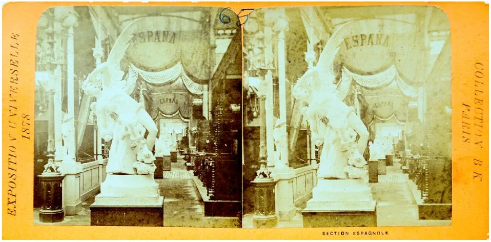 La máquina del tiempo. Estatua del Ángel Caído en la Exposición Universal de París de 1878.