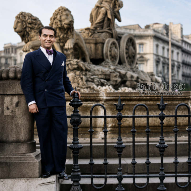 Lorca en la fuente de la Cibeles